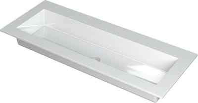 INK Kraft wastafel - 120x45x1cm - 1 wasbak - 0 kraangaten - wit glans