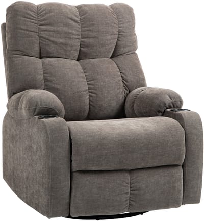 HOMCOM-Relaxsessel-Polyester, Stahl-88L x 96B x 108H cm-Braun