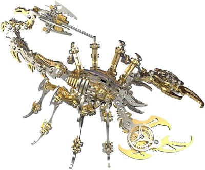 3D Metal Puzzel - Modelbouw Kit - Hobby Ontspanning - Roestvrij Staal - 7 x 6.7 x 4.3 Inch - Goud