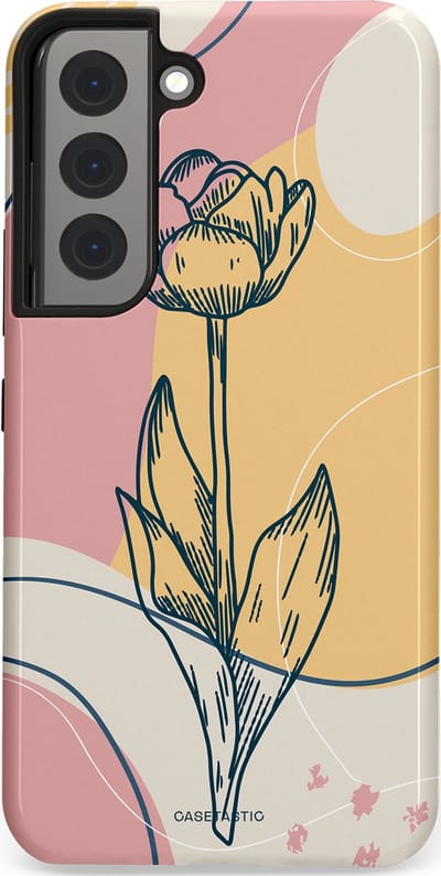 Casetastic Hoesje Geschikt voor Samsung S22 - Stijlvolle Beschermende Duo-layer Case - Zachte tulp