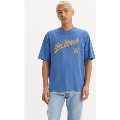 Levi's Graphic Printed T-shirt Blue Maat: S | T-shirts met Print Outlet | Heren | Blauw