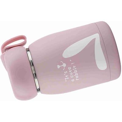 Roestvrij Staal Schattig Konijn Patroon Vacuüm Beker Mok Thermosbeker Waterfles pink