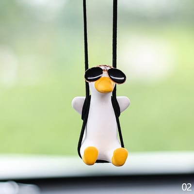 WiseGoods Premium Eend Auto Hanger - Eendjes Spiegelhanger - Cadeau - Autospiegel Versiering - Decoratieve Accessoires - Decoratie