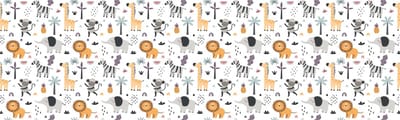 Rolbare zelfklevende wandbekleding voor kinderen met een ontwerp van tropische eilanddieren, 60 x 200 cm.