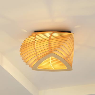 Lindby - plafondlamp hout - 1licht - Hout, ijzer - H: 27.5 cm - E27 - Licht hout, zwart