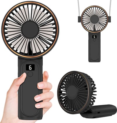 YONO Handventilator - Draagbare Mini Ventilator - Oplaadbaar - Powerbank - 6 Standen - Zwart