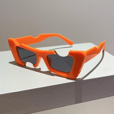 Vintage Grote Frame Kloof Zonnebril Dames Heren Luxe Designer Punk Zonnebrillen Trendy Kattenoog Schaduw gray