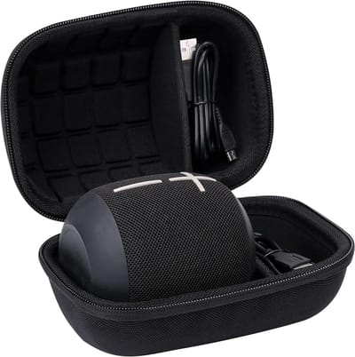 Draagbare Reisoplossing voor Ultimate Ears Wonderboom 1, 2 en 3 - Beschermende Hoes voor Bluetooth Speakers, Zwart