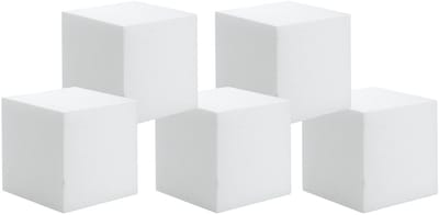 Hobby/knutsel piepschuim kubus blok - 5x - 15 x 15 cm - wit - figuren om te knutselen