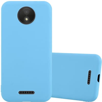 Cadorabo Hoesje geschikt voor Motorola MOTO C PLUS in CANDY BLAUW - Beschermhoes gemaakt van flexibel TPU silicone Case Cover