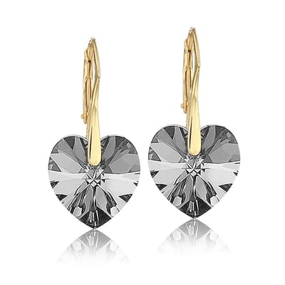 Montebello Oorbellen Noor HG111 - Swarovski Hart - 925 Zilver Verguld - Ø14mm - 30mm