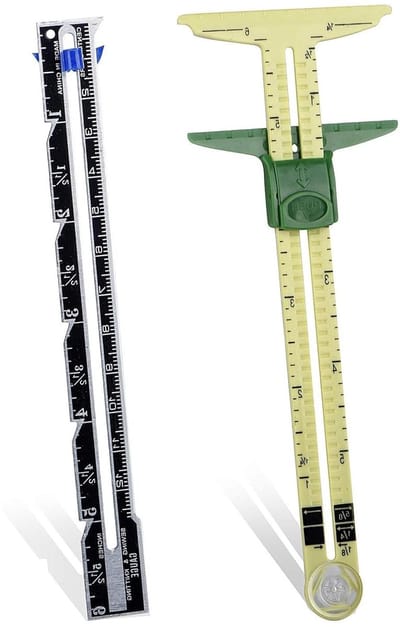 Glijdende Meter Naaigereedschap - Meetliniaal Quilten - Stof Markeren - 5-in-1 Functie - 2 stuks - Groen
