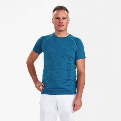 Engel X-treme naadloos T-shirt 9060-155 - Turquoise Blue Melange - L/XL