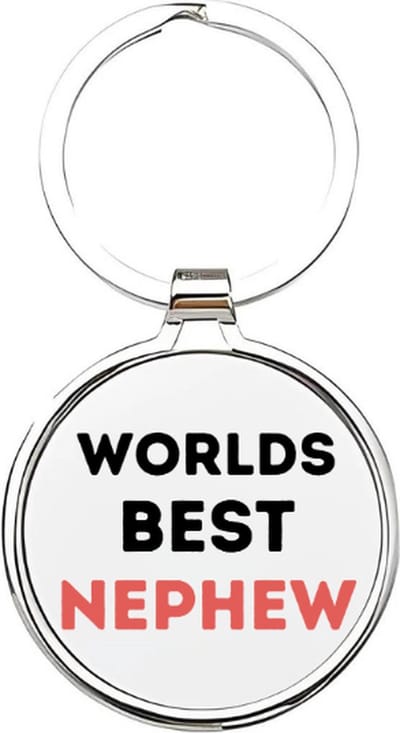Akyol - worlds best nephew Sleutelhanger - Neef - de leukste neef - neef sleutelhanger - sleutelhanger - sleutelhanger voor neven - familie sleutelhanger - verjaardagscadeautje - cadeau voor de liefste neef - cousin - 4 x 7,5 CM