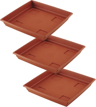 Bloempot Onderschaal - 3x - Terra Cotta - Kunststof - 31 cm