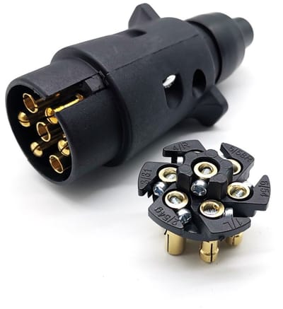7-polige nylon schroefplug en contactdoos - RV-aanhangwagenstekker