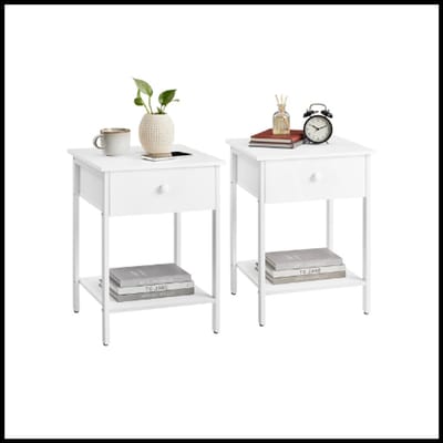 Nachtkastje – Set van 2 – Met Lade en Opbergruimte – 40x40x55 cm – Slaapkamer & Woonkamer – Stevig en Modern
