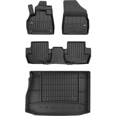 FROGUM PROLINE – Rubber automatten set met kofferbakmat – Citroen DS5 Hatchback 2011–2018 – Modelspecifiek – Geurloos TPE – Extra hoge rand