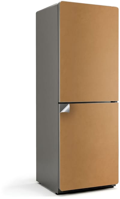 Wallfluent Koelkaststickers - Oranje Koelkast Folie - 70 cm x 190 cm - Oranje Koelkaststickers - Zelfklevende Koelkaststicker - Koelkast Design - Koelkast Wrap - Koelkast Makeover