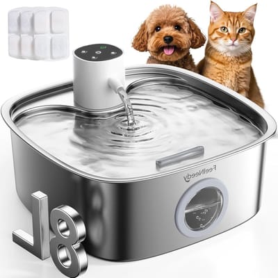 Draadloze 8L Katten Waterfontein met 5000mAh Batterij, 3 Filters en Radar Bewegingssensor, Geschikt voor Honden en Vaatwasserbestendig