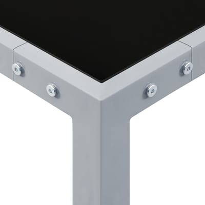 vidaXL - Tuintafel - 130x130x72 - cm - staal - en - glas - grijs