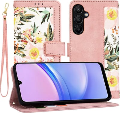 Hoesje geschikt voor Samsung Galaxy A15 4G/5G - Techsuit FlipCraft Book Wallet Case met koord - Sweetheart Pink