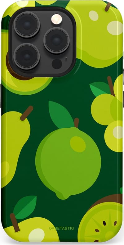 Casetastic Hoesje Geschikt voor Apple iPhone 15 Pro Magsafe - Stijlvolle Beschermende Duo-layer Case - Peren Appel Groen