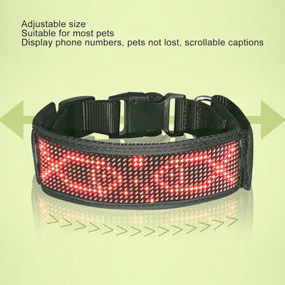 Programmeerbaar Oplaadbaar Helder Hoge Zichtbaarheid Verlichte Glow-halsband Hond Veiligheid Knipperlicht Up Neck Mobiel BT-zender Enkele Kleur (Rood)