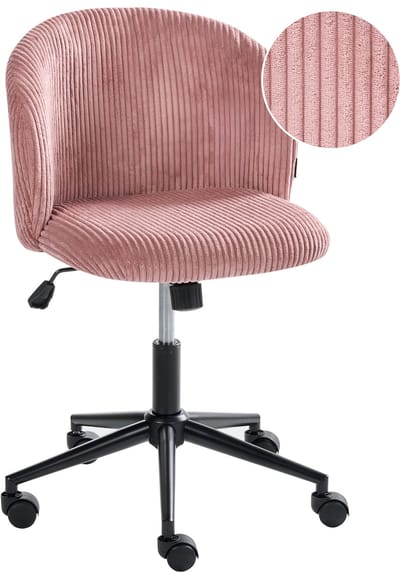 MILES - Bureaustoel - Roze - Corduroy