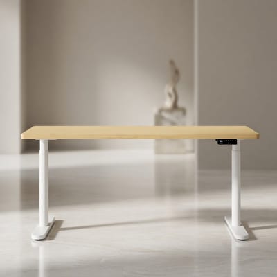 ErgoLux Pro Max Elektrisch Zit-Sta Bureau 160x80 cm – Ovale Poten, Dubbele Motor, 180 kg Draagvermogen, USB-C & USB-A, Memory Functie, Stil Verstelbaar Bureau voor Thuis en Kantoor - Mobili Bella