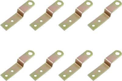 Set van 8 zware Z-vormige deurverstevigingsbeugels, 10 mm hoog, voor beveiliging, opslag en garagegebruik