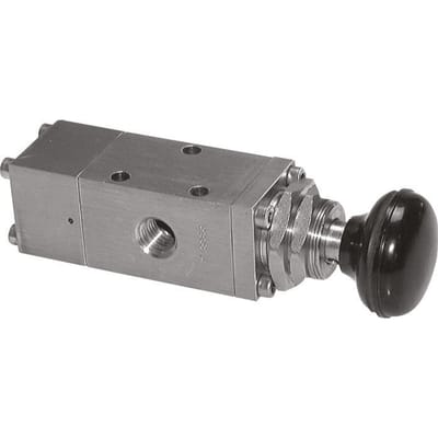 5/2 G1/2'' (G1/8'') Knopbediend RVS Detent -0.95-12bar/-13.2-168psi