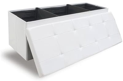 Zitbank met Opbergruimte 110 cm - Kunstleren Opbergbank tot 250kg - 120L Voetenbank - Praktische Kist met Deksel - Ideaal voor Slaapkamer en Hal