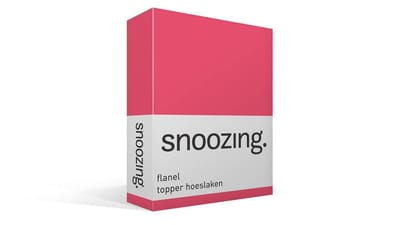 Snoozing - Flanel - Topper - Hoeslaken - Eenpersoons - 70x200 cm - Fuchsia