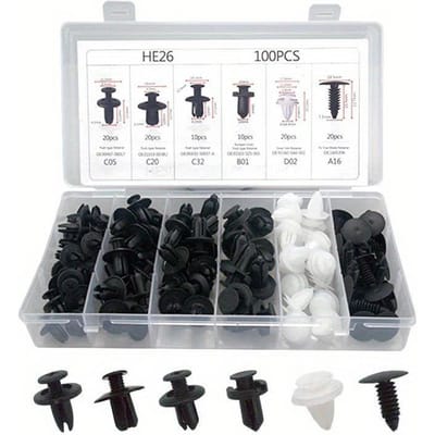 100 stks Auto Fastener Clip Kit Spatbord Klinknagel Clips Auto Body Push Retainer Pin Klinknagel Bumper Portierbekleding Retainer auto Clips