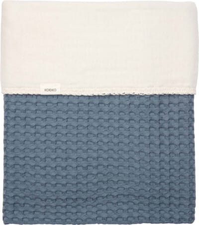 Koeka Amsterdam Wafel Ledikantdeken - maat 100 x 150 - Cotton Fleece - Bluestone