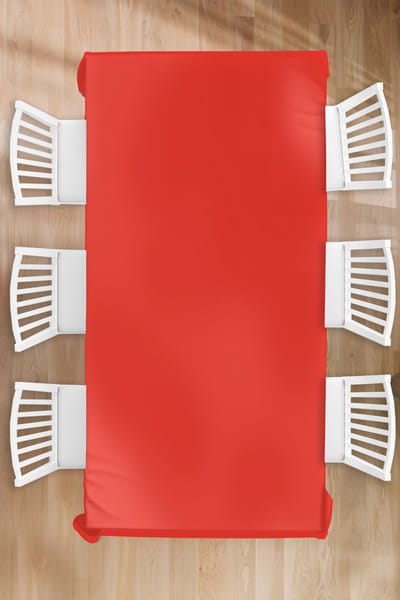 Tafelkleed - Tafellaken - 130x260 cm - Rood - Kleur - Effen - Binnen en Buiten