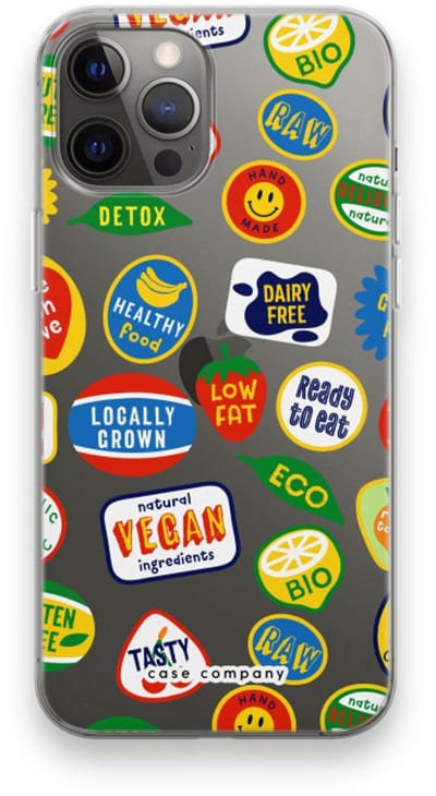 Case Company® - Hoesje geschikt voor iPhone 12 Pro Max hoesje - Fruitsticker - Soft Cover Telefoonhoesje - Bescherming aan alle Kanten en Schermrand