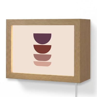 Wandlamp 20x15 cm - Oplaadbaar - Harmonieus - Symmetrisch - Rood - Wandlampen binnen woonkamer - Slaapkamer lamp met kabel - Decoratieve nachtlamp - Vloerlamp snoer