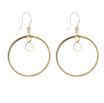 Allergievrij -oorringen- goudkleurig- hart-7 cm-Charme Bijoux