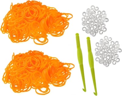Behave - 600 Loombandjes - Oranje - Met Weefhaken & S-clips - Latexvrij - Creatief Speelplezier