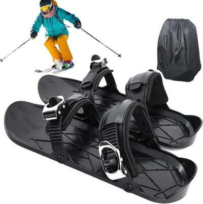 Sneeuwschaatsen - Mini ski's - Winterse avonturen - Verstelbaar en lichtgewicht - Past schoenmaat 35-48 - Zwart