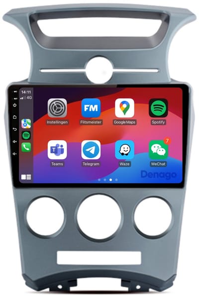 CarPlay autoradio geschikt voor Kia Carens (2006 t/m 2012) | 9 inch | Android 13 | Draadloos Apple CarPlay & Android Auto | 2GB + 32GB | QuadCore processor | Denago DNG-A163 | 2025 model | 2006 2007 2008 2009 2010 2011 2012 | Bluetooth & Wifi