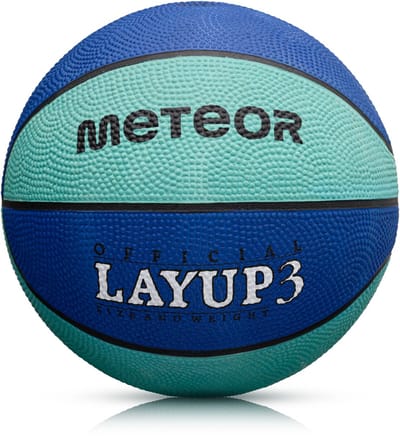 Meteor Layup 3 - Basketbal - Blauw, Duurzaam, Antislip, Geschikt voor Binnen en Buiten