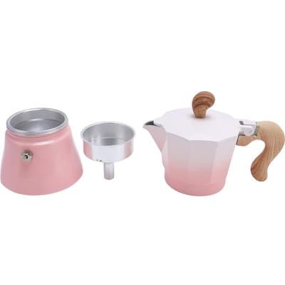 150ml Espressomaker voor op het fornuis Enkelventiel Aluminium Koffiemachine voor Liefhebbers Beginners gradient pink