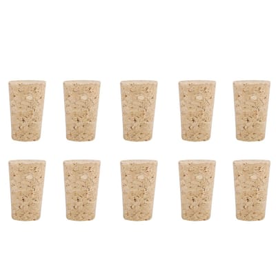 QTTVBTNA - Conische Kurken - Flessen Afsluiten en Bewaren - Voor Wijn en Bier - Veilig en Natuurlijk - Houtkleur - 2,2x1,8x3,5 cm - 10 Stuks