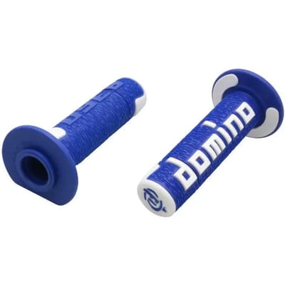domino a360 rubberen stuurgreephoes voor off-road motoren blauw en wit