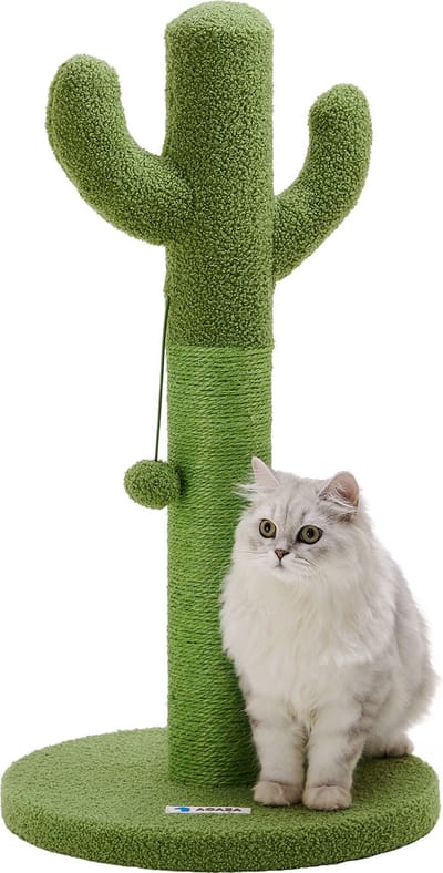 ACAZA Krabpaal - Krabpaal voor Grote Katten - 75 cm - Groen - Kattenpaal - Krabpaal voor Katten - Kattenkrabpaal - Krabpalen - Krabpaal Cactus
