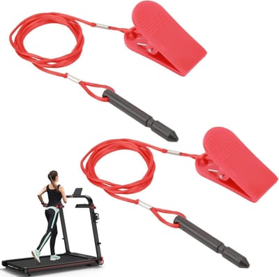 Loopband Veiligheidssleutel - Noodstop Accessoire - Veilig Trainen - Universele Pasvorm - 2 Stuks - Zwart