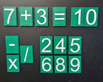 Cijfer magneten - magneetbord - voor kinderen - groen/wit